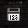 Hausnummern Solaradressnummer Beschilderung für Haus aus Edelstahl -Zimmerkennzeichen für Haus.