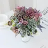 Fleurs décoratives Hortensia artificielle pour le scrapbooking Thé Silk Rose Buds Vase Home Decor Wedding Bouquet Bouquet A Cap Christmas Garland