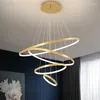 Kroonluchters moderne led eetkamer eenvoudige ring kroonluchter woon slaapkamer lichten huis indoor verlichting decoratieve hanglampen lampen