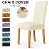 Chair Covers Solid Color Cover Elastic Spandex Seat Dust-proof Removable For Dining Room El Wedding Office