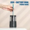 Аксессуары Youpin Deli Dual Power Electric Pencil Shormener Mulitepen Safety Seanget Speake Сплановая стальная ролика карандаши школы школьные принадлежности