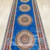 Carpets 3'x10 'Persian Silk Gallery Runner Blue Exquise Hand Nouted Oriental Raping (TJ345A)