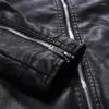 Giacche da uomo giacca in pelle inverno autunno Stand Collar Slim pile Slip PU Warm Pu Motorcycle Moto Causal Moto Biker Coats Mens