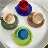 Tassen Kontrast Farbe Keramik Kaffee Licht Luxus Ins Fun Latte Tassen Tee Cappuccino Kakao Müsli Getränksaucer Set Geschenke