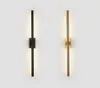 Modern simple linear tube LED wall lamp up down background opposite wall light LED bedside foyer corridor black gold LED sconce 211033496