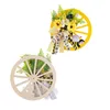 Decorative Flowers Artificial Spring Wreath With Bowknot Front Door Sunflowers Wheel For Garden Wedding Decorations
