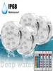 Submersible LED Lights with RF Remote Magnets Suction Cups Battery Operated IP68 Waterproof Underwater Light 13LED 16 Colors6580665