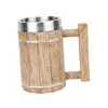 Mokken vat bier mok 600 ml retro grote capaciteit draagbare decoratieve drinkware koffie thee beker voor slaapzaal café bar huishouden KTV