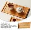 Teaware set efterrätt brickor te tallrik servicplatta stativ japansk stil bambu bord teacup