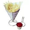 Cucina Porta di patate da cucina Snack cestino snack patatine fritte in metallo con tazza a cono a prova di ruggine per cibo