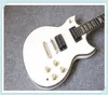 Custom Shop YMH SG Double Cutaway White Electric Guitar Abalone Body Boady Puppull Pot Gold Hardware7352717