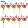 Fleurs décoratives 10pcs Simulation de Noël Berry Artificiel Fleur Fruit Cherry Plantes à la maison Décoration de la fête DIY Gift