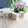 Kaarsenhouders 4 stks houten houder kandelaar Love Natural Romantic Tea Light Dinner Wedding Bar Party Confession Valentijnsdag