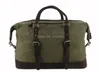 Vintage Military Canvas Leder Männer Reisen Reisen mit Gepäckmännern Duffel -Tasche große Wochenendtasche über Nacht 240401