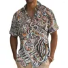 Camicie casual maschile Luxury Summer Blouse Abbigliamento T-shirt oversize hawaiano per streetwear per esterni maschili XL