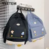 Rugzak Japanse schattige cartoon canvas schooltas vrouwelijke herfst Koreaanse solid color girl campus studententas