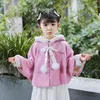 Jackets Herbst Winter Girls Chinesische nationale Stil Prinzessin Cape Cloak Mantel Kinder traditionelle plus Kaschmir Winddichte warme Kleidung