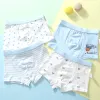 Roupa íntima 4pcs/lote crianças meninos roupas íntimas calcinhas infantis calcinha infantil boxers boxers listras listras adolescentes algodão cuecas