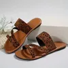 Slippers Leopard Flats Women Shose Summer Outdoor Beach Sandals 2024 Open Toe Dress Flip Flops Walking Shoes Slingback Slides