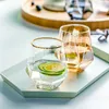Vinglasglasögon Färgglada värmeproof Glass Creative Six-Sided Water Cups Milk Juice Cup Drink Hög utseende Nivå gåva