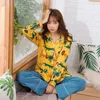 Vêtements à domicile jrmissli Produit d'automne Animal Imprimé pur coton Femmes Pyjamas Vêtements de nuit Sleep Lounge
