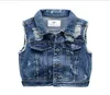 NUOVO 2017 Denim Vestspring Autumnbroken Hole StyleKids Boy WaistCoatkids Boy Clothesbaby Jeans Jacket For 27t Osterwear Y1414856