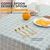 Dinnerware Sets 16Pcs Christmas Decorations For Home Stainless Xmas Coffee Spoons Dessert Spoon Tableware Kitchen Year Gifts Gold