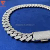 Lifeng Jewelry Luxury 925 Silver Hip Hop Cuban Chain Fine Jewelry VVS Moissanite Diamond Cuban Chain Necklace