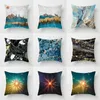 Pillow Covers Cojines Flores Modern Style Home Sofa Car Decoration Blue Case Square Scenic Print Ramadan 45 45cm