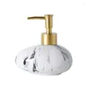 Liquid Soap Dispenser European Ceramic Container Marbling Emulsion Bottle Home Make-up Remover Shampoo Bathroom Accessories