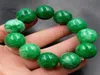 100 real green jade jadeite bracelet 7A Emerald Hand carved pattern flower jade bangle green bangles beads bracelets8214601