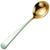 Spoons 304 Plating Stainless Steel Multi-purpose Soup Spoon Sauce Long Handle Creative Deep Bottom Dessert Coffee Scoop