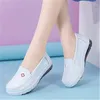 Casual schoenen 2024 Cowhide Wedge White Women's Comfortable Light Slip-on Fashion Flats Zapatos de Mujer