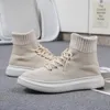 Casual skor sommar kvinnor stretch sock mode andas anda student korta stövlar sneakers glider på lägenheter för par femme tenis