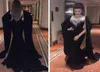 Setwell Haifa Wahbe Czarne sukienki wieczorowe Seksowna Cape Style Stylen Suknie wieczorowe Dubaj Arabski Kryształowy Strój imprezowy 5601490