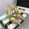 Aquazura Pump Decoration Crystal High Heels, Women's Shoes, High Heels, Designer Luxury Shoes, Decoration, Hollow Evening Suspender Sandal Factory