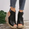 Sandálias plataforma sapatos mulheres super altas saltos altos cunhas elegantes botas de tornozelo gladiador moda mulher primavera verão