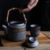 Kopjes schotels vintage watermok keramische retro koffiekop aankomst drinkware thee met de hand gemaakt
