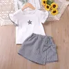 Vêtements Ensembles Humour Bear Baby Girl Clothes Suit Summer Star Imprimée Toddler T-shirt Tops Pants de gamme de gamme 2-6Y