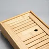 Tea Trays Bamboo Tray Top Grade Wooden Japanese With Drain Nanzhu Kungfu Simple Household Gongfu Set Board Rectangular