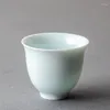 Koppar tefat 45 ml yingqing tecup litet hushåll lykta koppar fat set keramik trumpetformad personlig kungfu te skål singel chawan