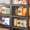 Hooks 3/4 Layer Transparent Drawer Type Folder Cabinet Household Large Capacity Clothes Organizer Box Living Room Books Storage