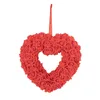 Flores decorativas 36 cm San Valentin Dia Amee Garland Door pendurado Cena da festa de casamento Decoração simulada Rose Wreath Flower Decor