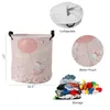 Laundry Bags Pink Cartoon Flower Foldable Basket Large Capacity Hamper Clothes Storage Organizer Kid Toy Bag