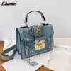 Drawschnell -Drop -Scrub -Leder kleine Schulter -Messenger -Taschen für Frauen 2024 Kettenniet -Lock -Crossbody -Tasche Weibliche Reise Mini