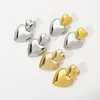 Stud Earrings Korean Style Double Heart Drop Sweet Fashion Design Jewelry Accessories Simple Dangle Alloy Lady