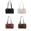 Bag Fashion Exquisite Shopping Portable Commuter Street Handbags Women Pleated Solid Shoulder Leather Totes