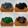 Designer zwembad kussensandalen paren slippers mannen vrouwen zomer plat schoenen mode strand slippers dia's met doos 35-46