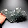 Dekorativa figurer 2620G Blue Fluorite Cluster Calcite - Crystals and Stones Healing Mineral Prov Home Decor Feng Shui Dekoration