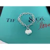 Tiffanybead Womens Luxurys Designer Bracelet Lucky Link Peach Heart Jewelry Ladies Holiday Cadeaux